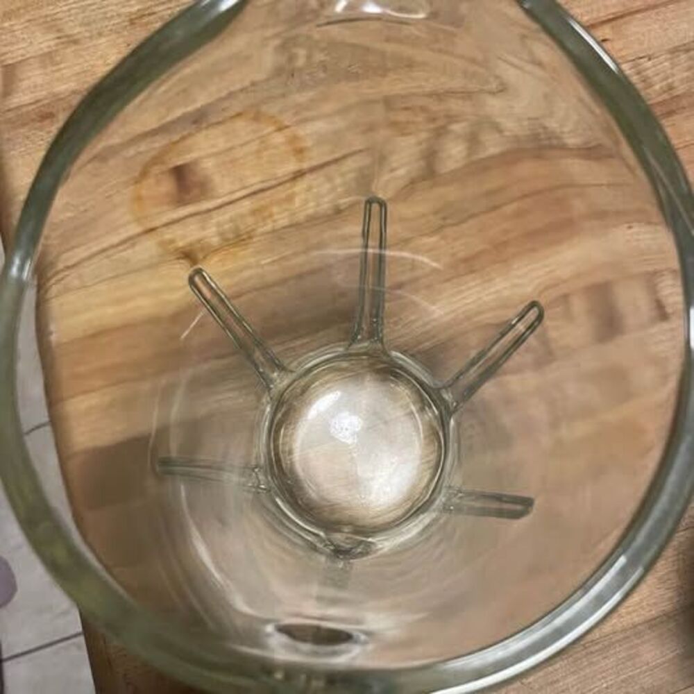 Heavy Clear Glass Ribbed Pitcher - Picture 5 of 7